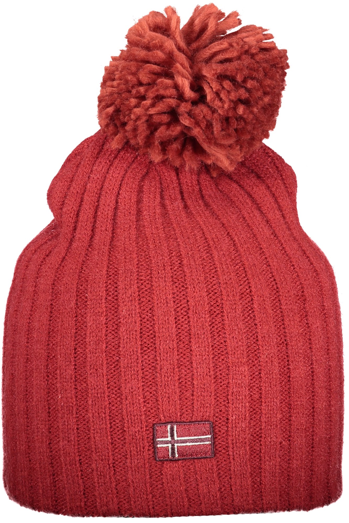 Červená čepice s bambulí