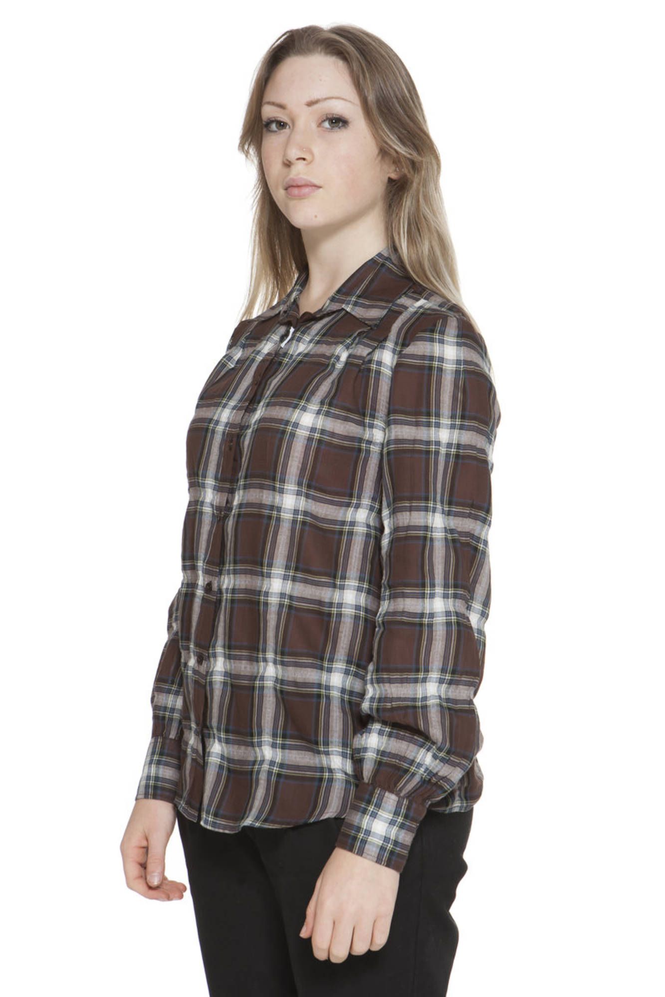 GANT WOMEN&#039;S LONG SLEEVE SHIRT BROWN