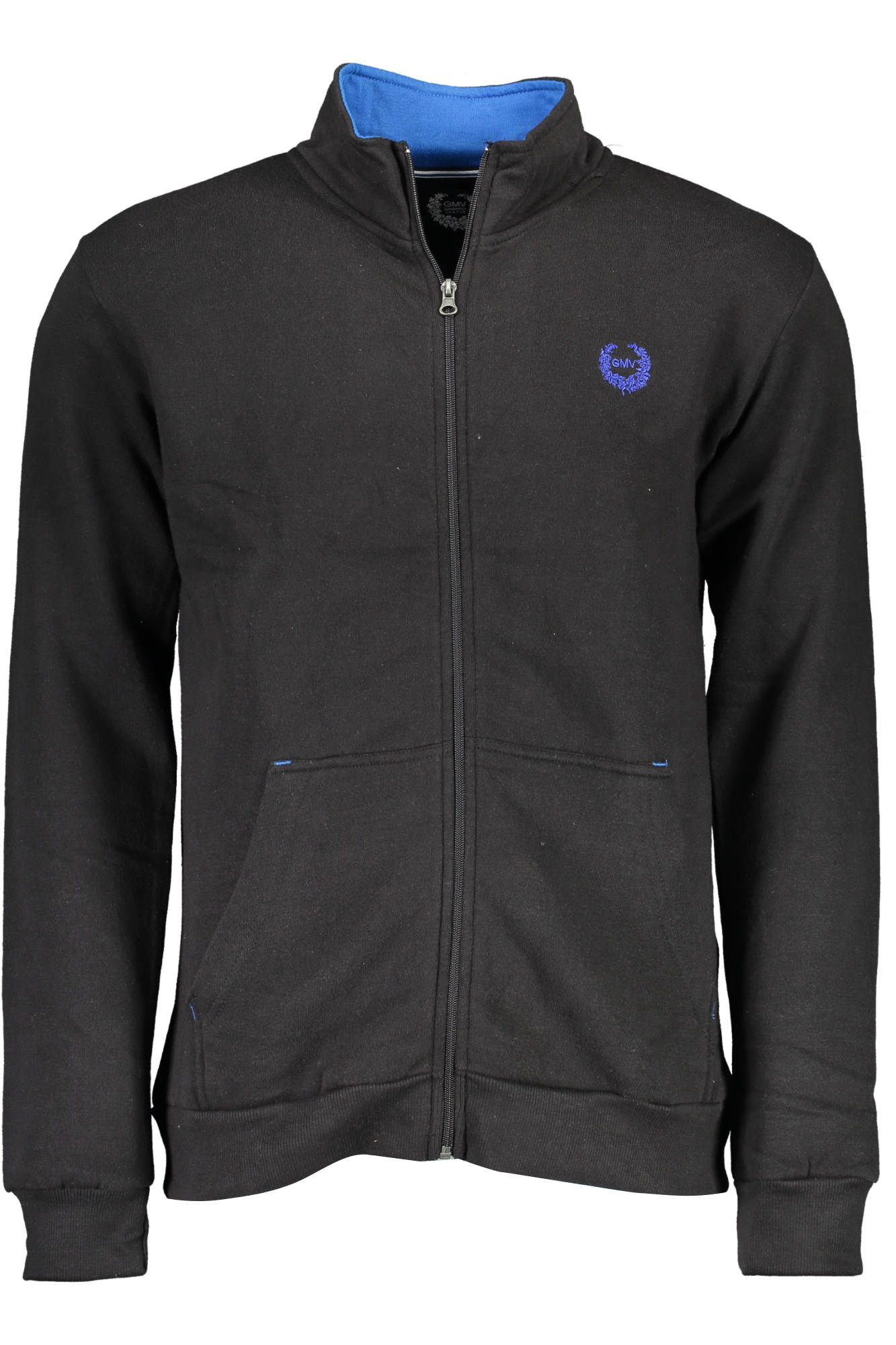 GIAN MARCO VENTURI MENS BLACK SWEATSHIRT WITH ZIP