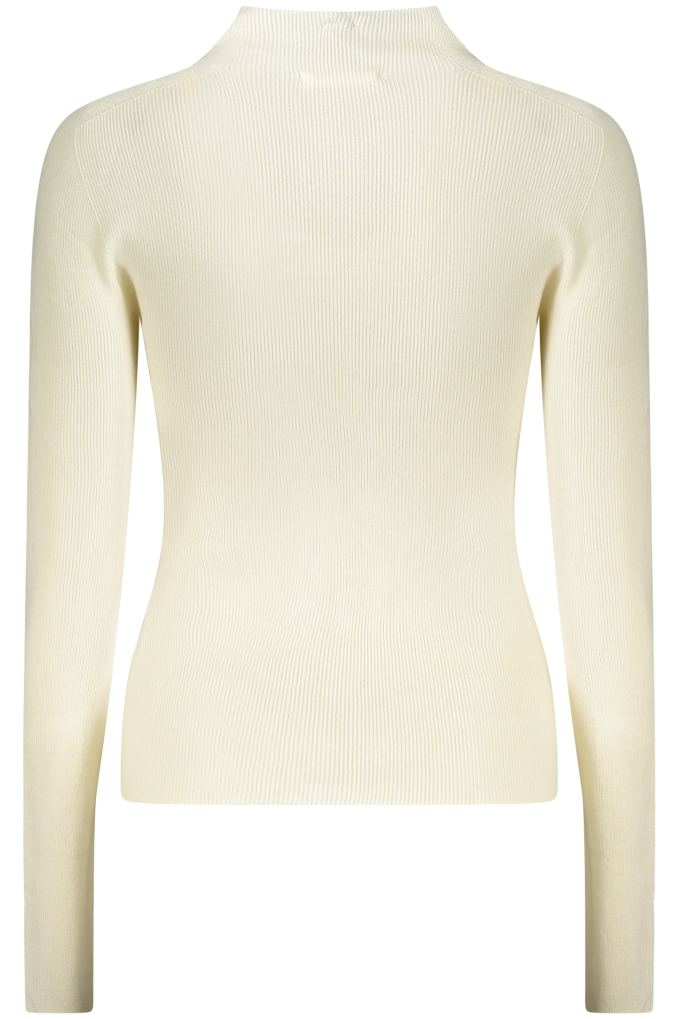 Pulover cu guler înalt crem cu mânecă lungă