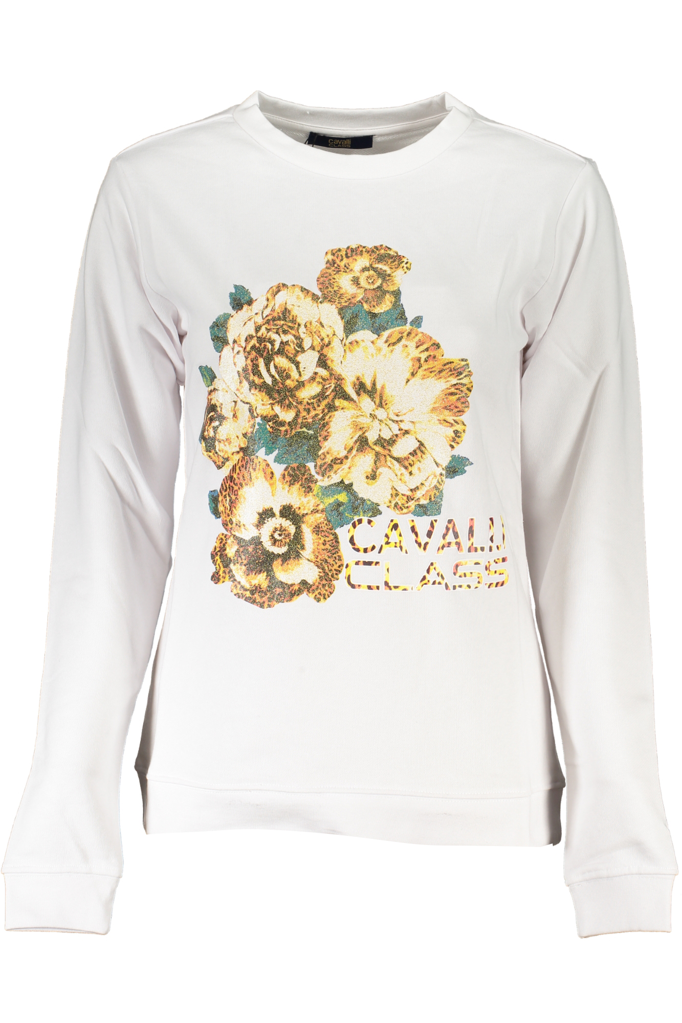 CAVALLI CLASS WOMEN&#039;S WHITE SWEATSHIRT WITHOUT ZIP