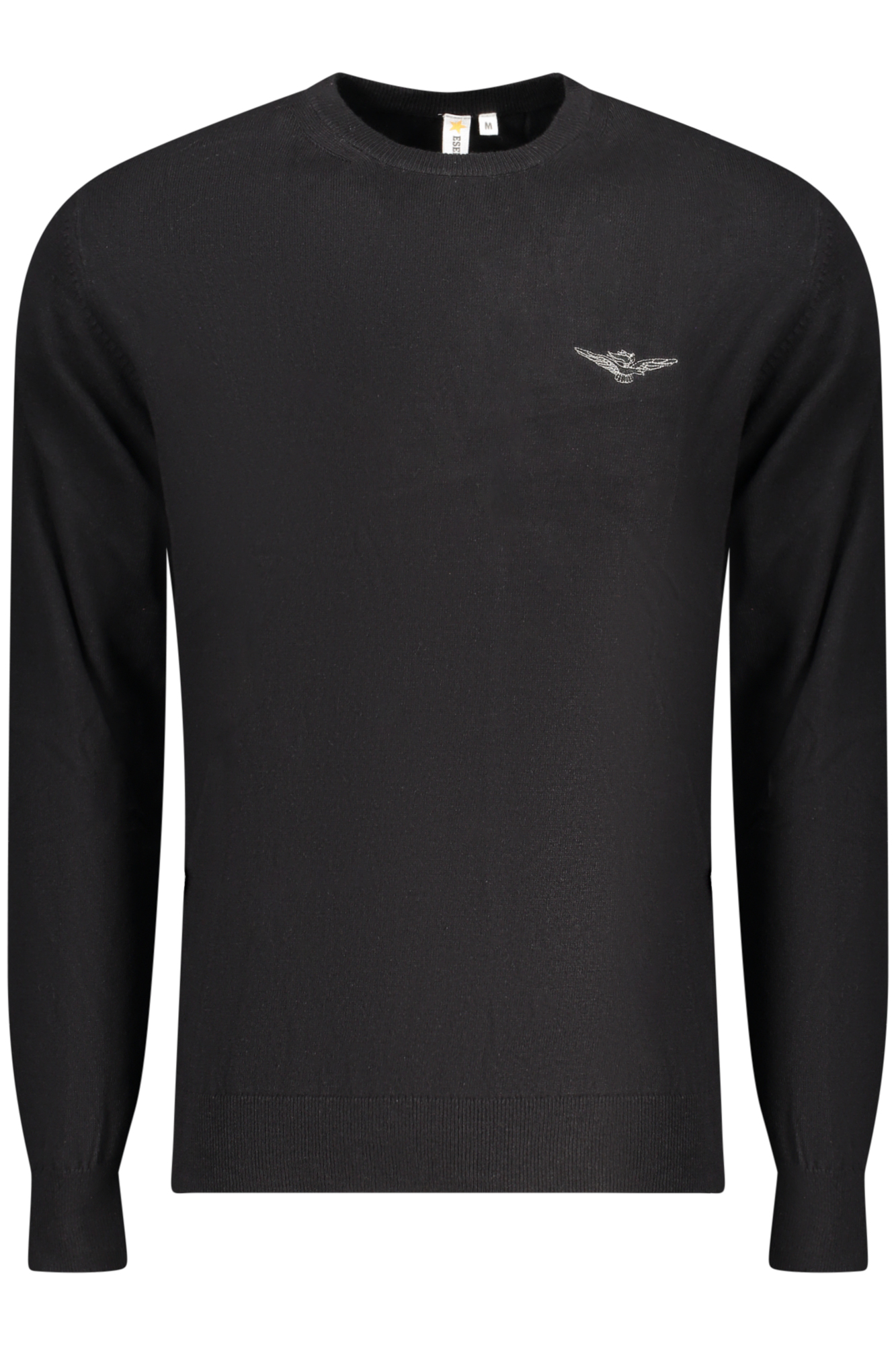 Čierny pánsky sveter s výstrihom do V