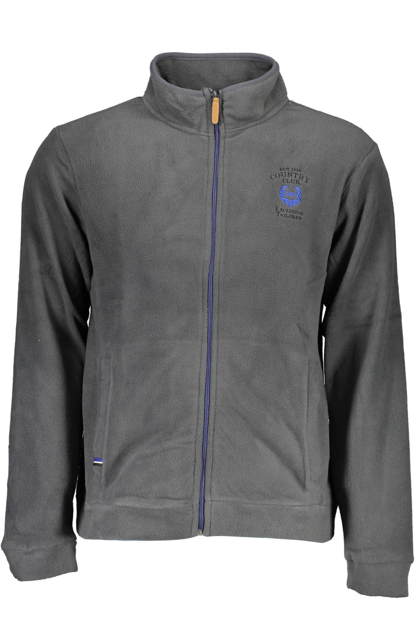 GIAN MARCO VENTURI MEN&#039;S BLUE ZIP-UP SWEATSHIRT