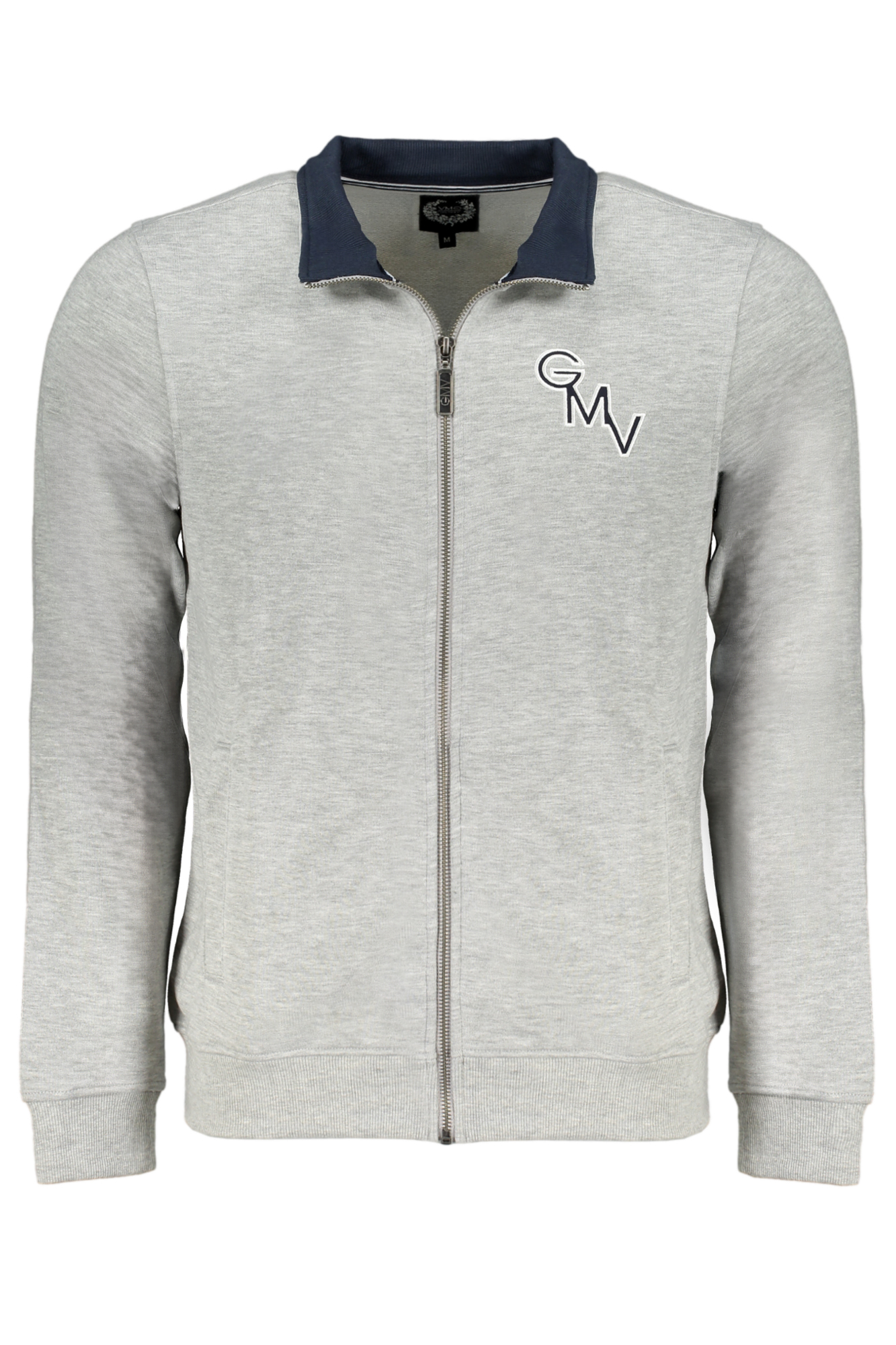 GIAN MARCO VENTURI MEN&#039;S GRAY ZIP SWEATSHIRT