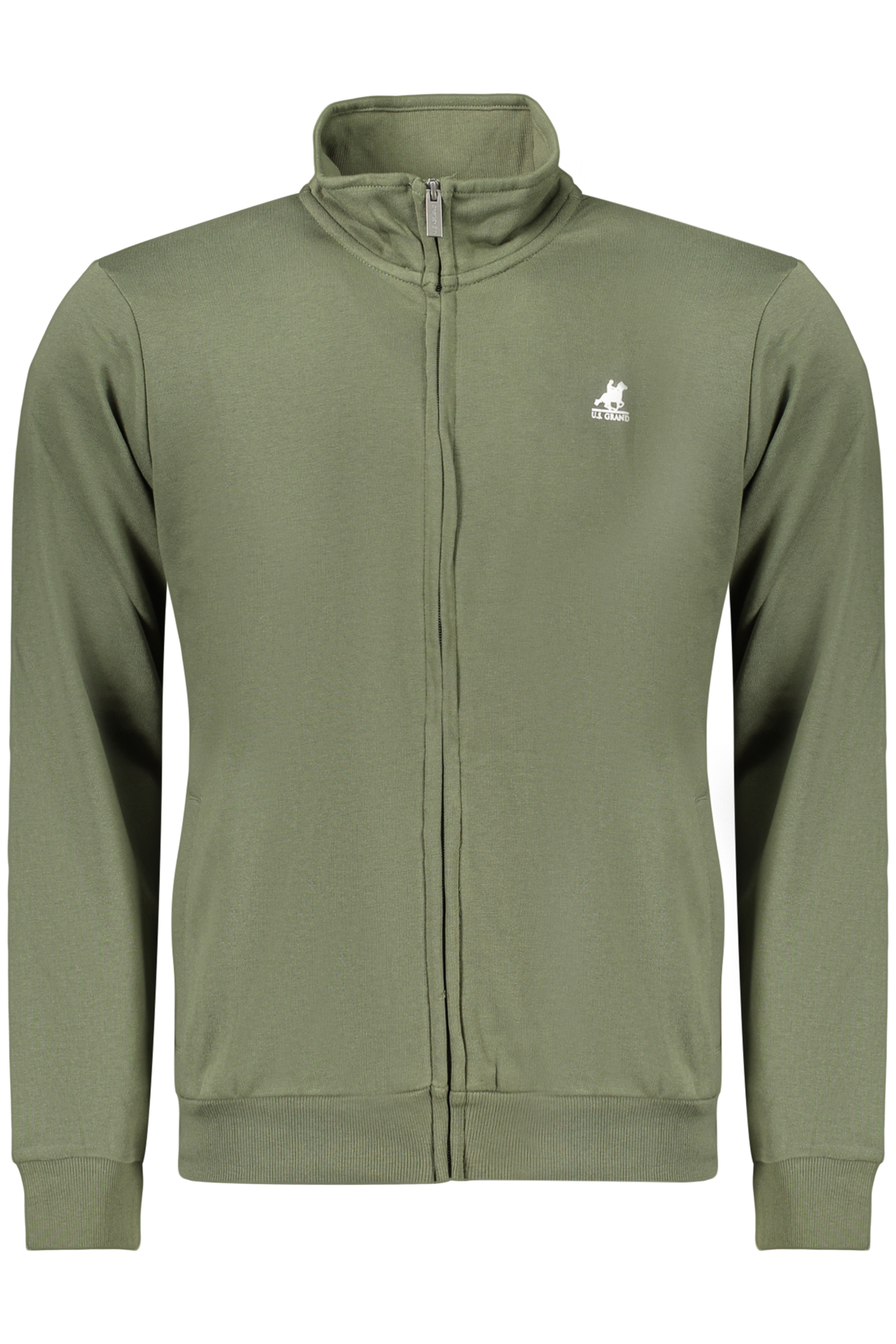 Мъжки суичър с цип в зелено