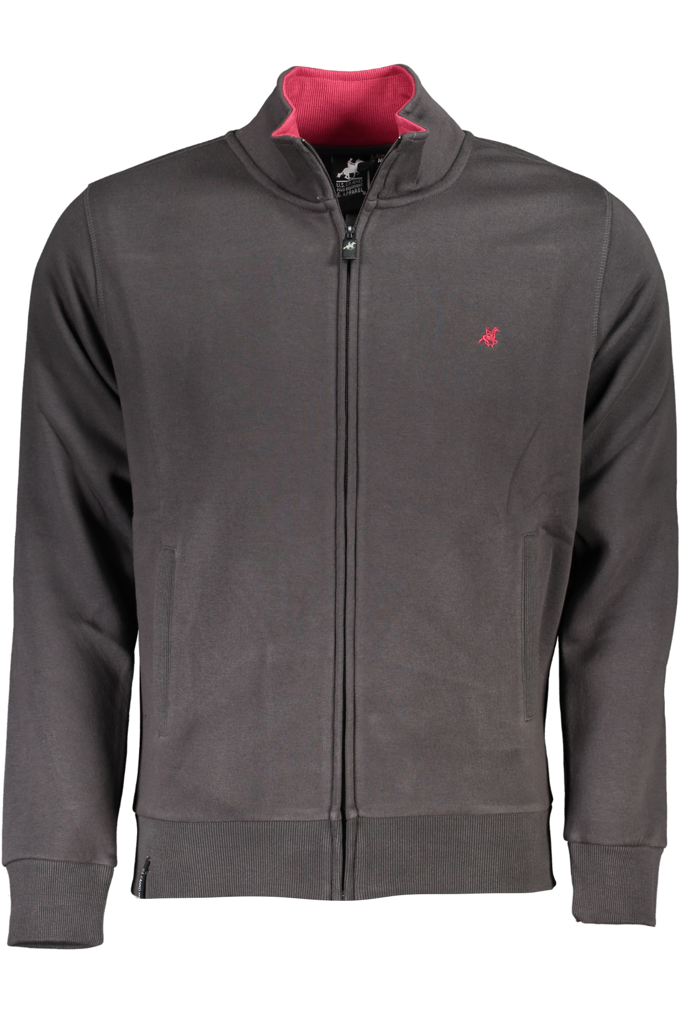 US GRAND POLO MEN'S GRAY ZIP SWEATSHIRT
