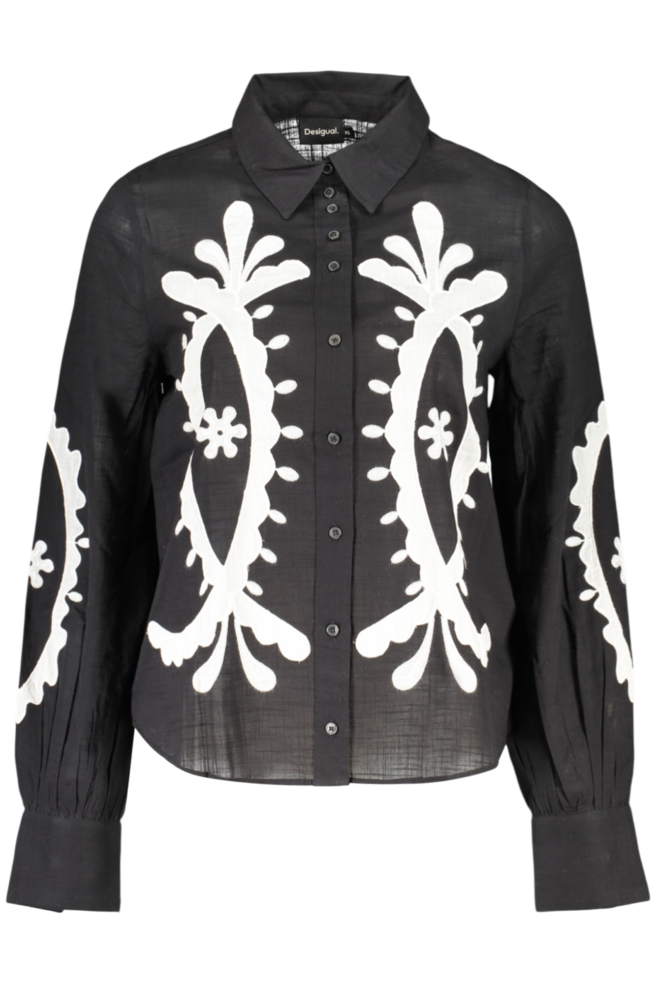 Дамска риза с дълъг ръкав Desigual, черна
