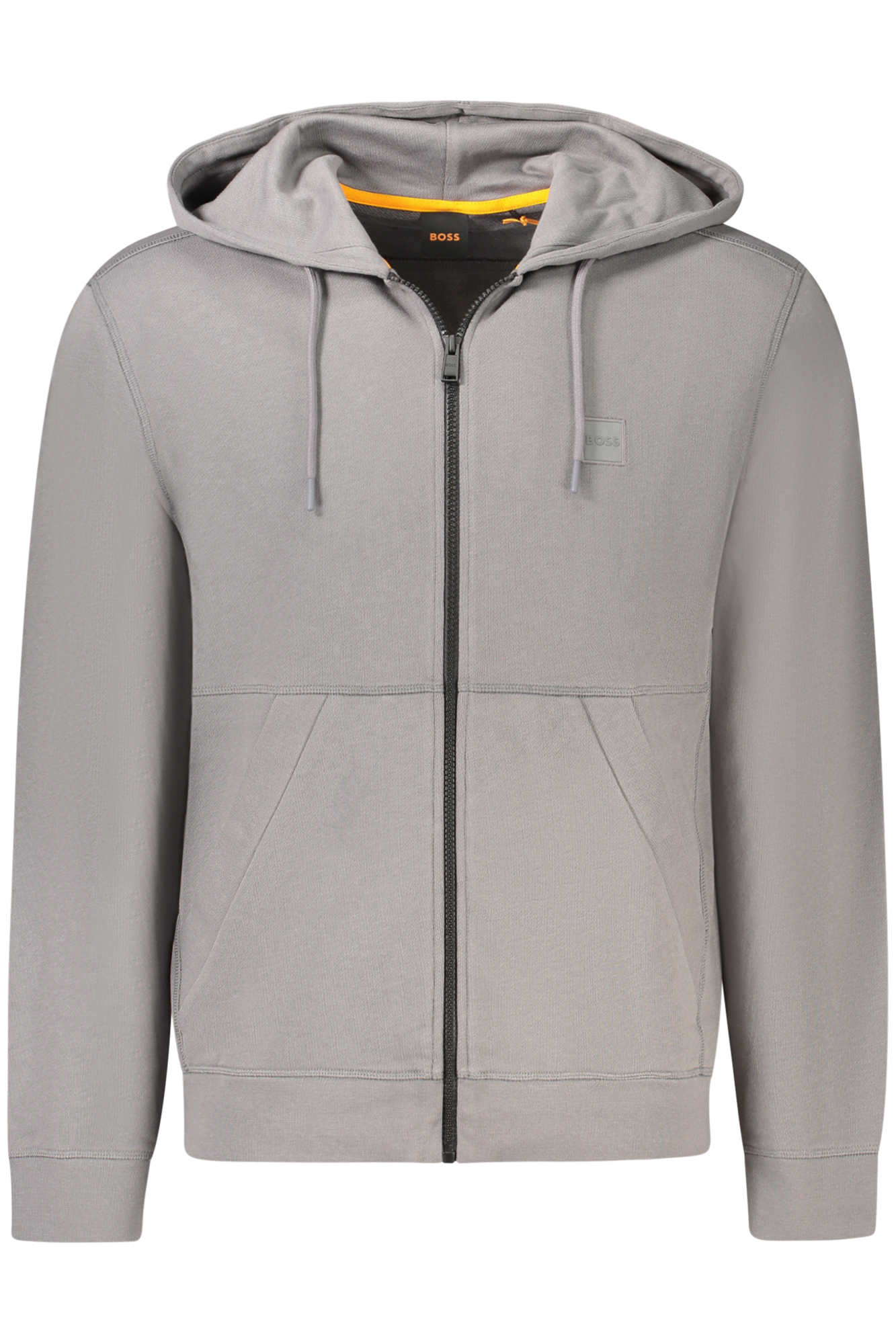 HUGO BOSS MEN&#039;S ZIP-FREE SWEATSHIRT GREY
