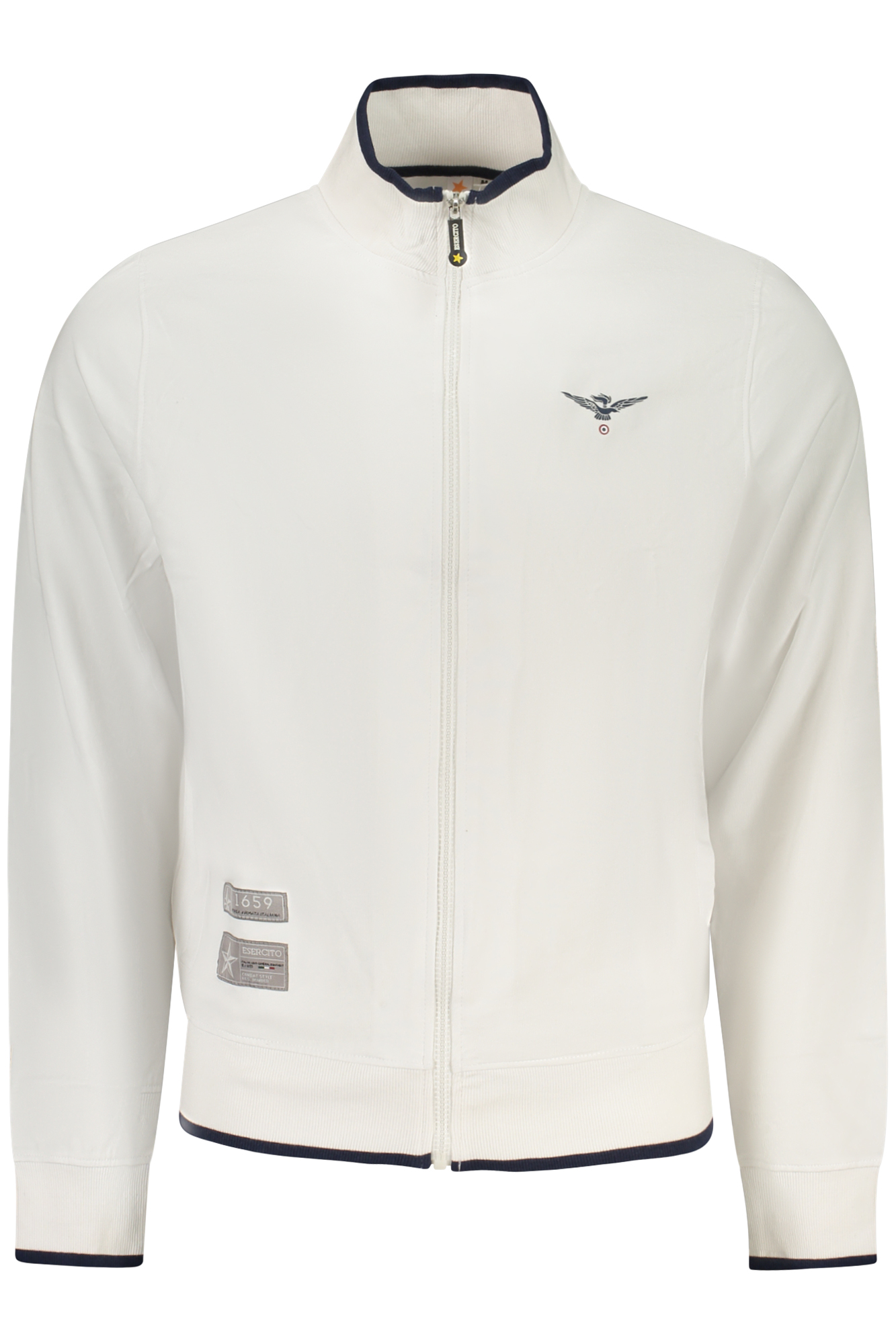 Мъжки бял суитшърт с цип