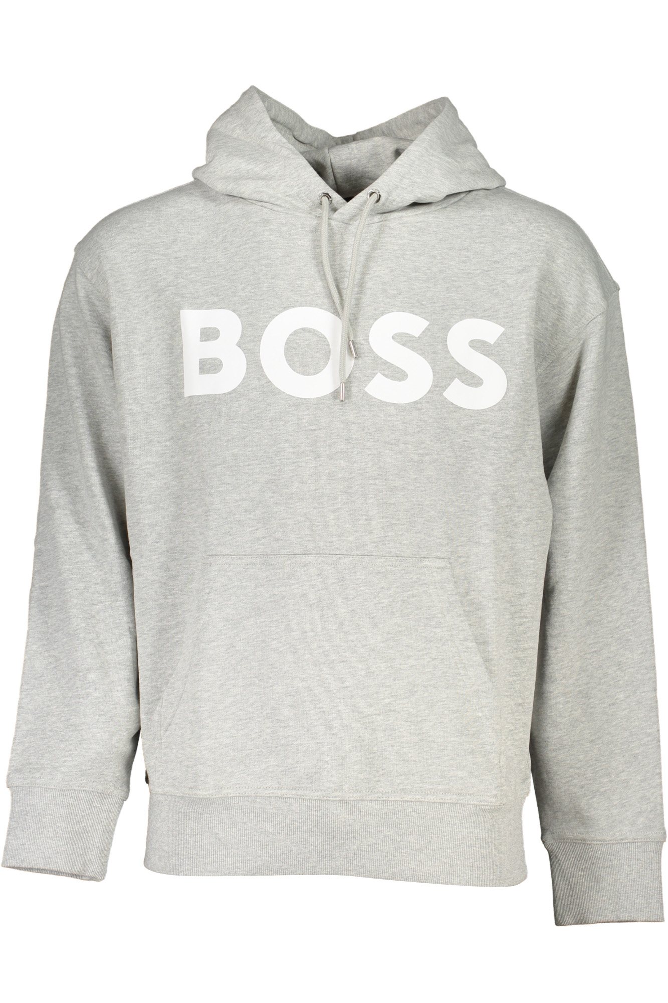 HUGO BOSS MEN&#039;S GRAY ZIPLESS SWEATSHIRT