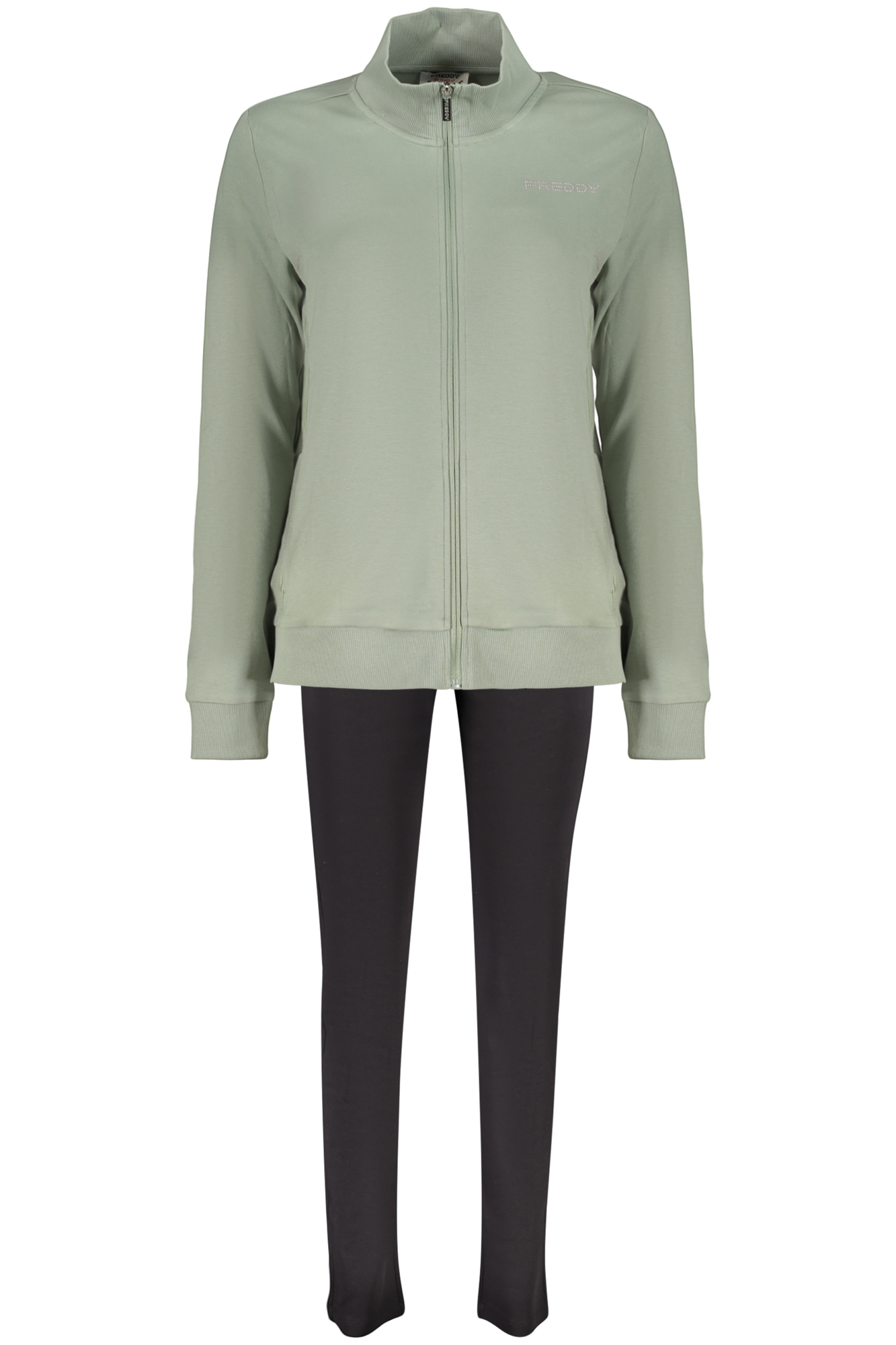 Дамски зелен суитшърт с цип