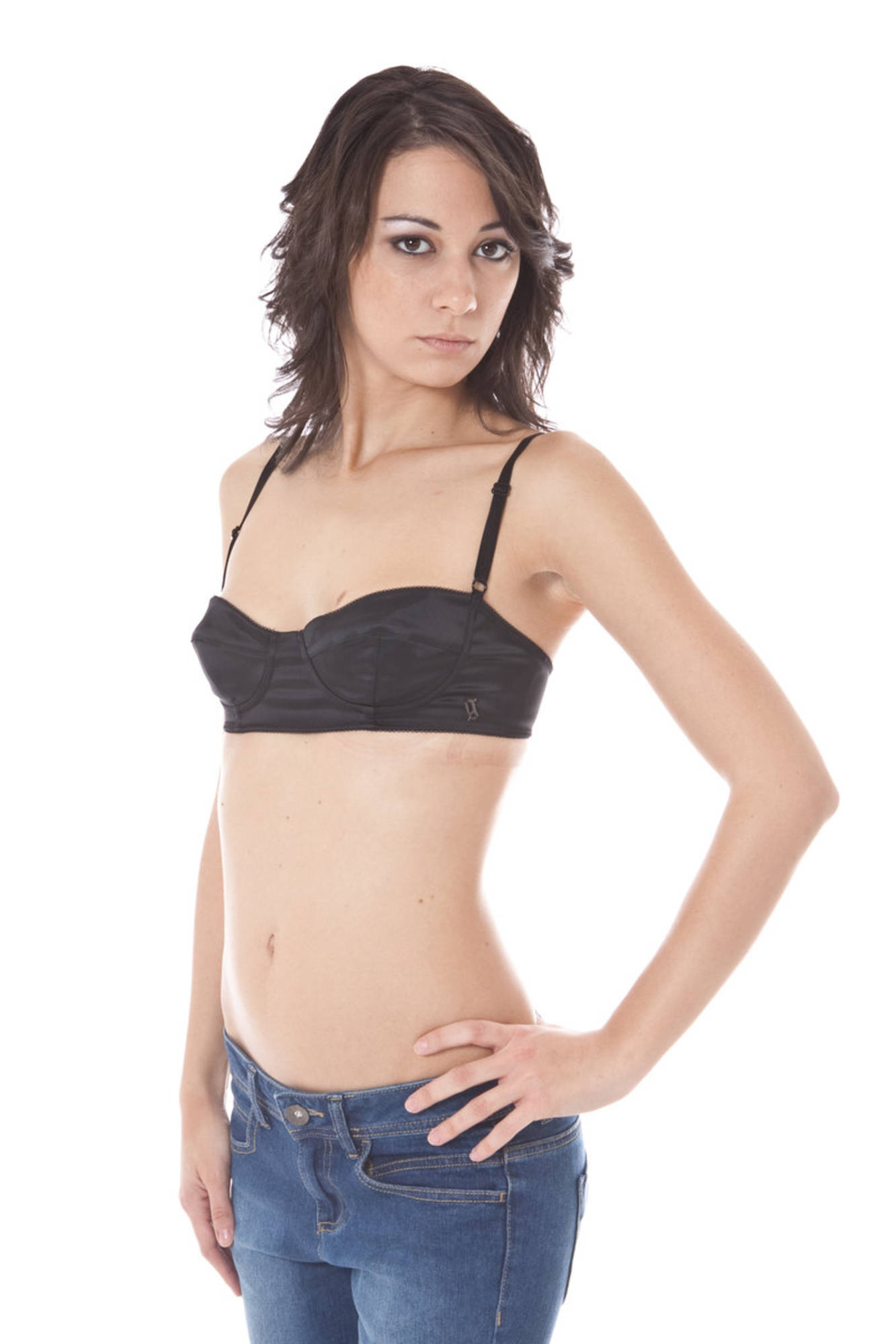 JOHN GALLIANO WOMEN&#039;S BLACK BALCONY BRA