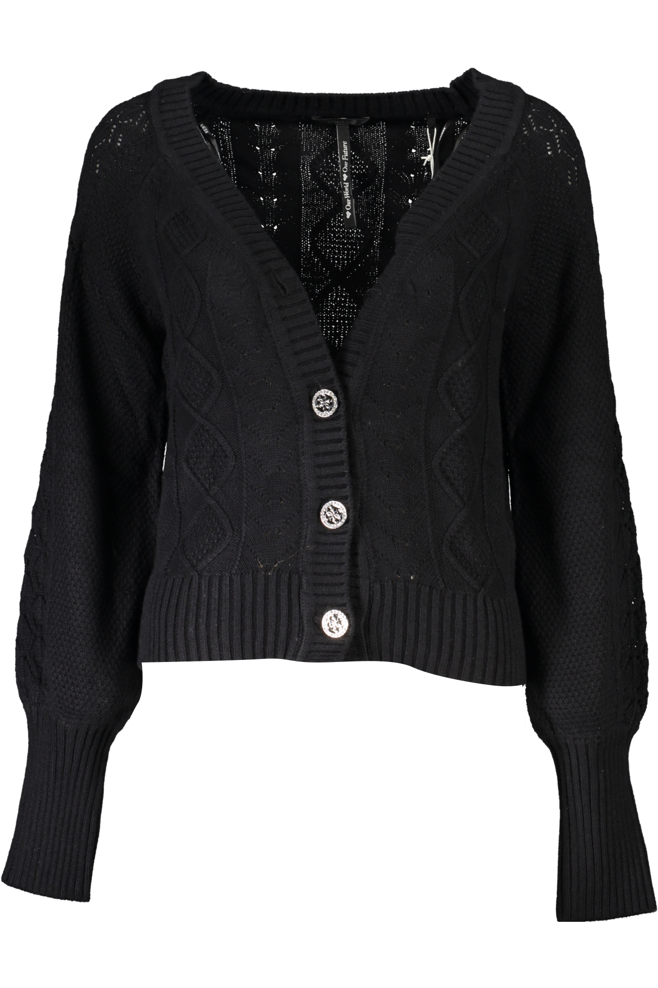 GUESS JEANS WOMEN&#039;S CARDIGAN BLACK