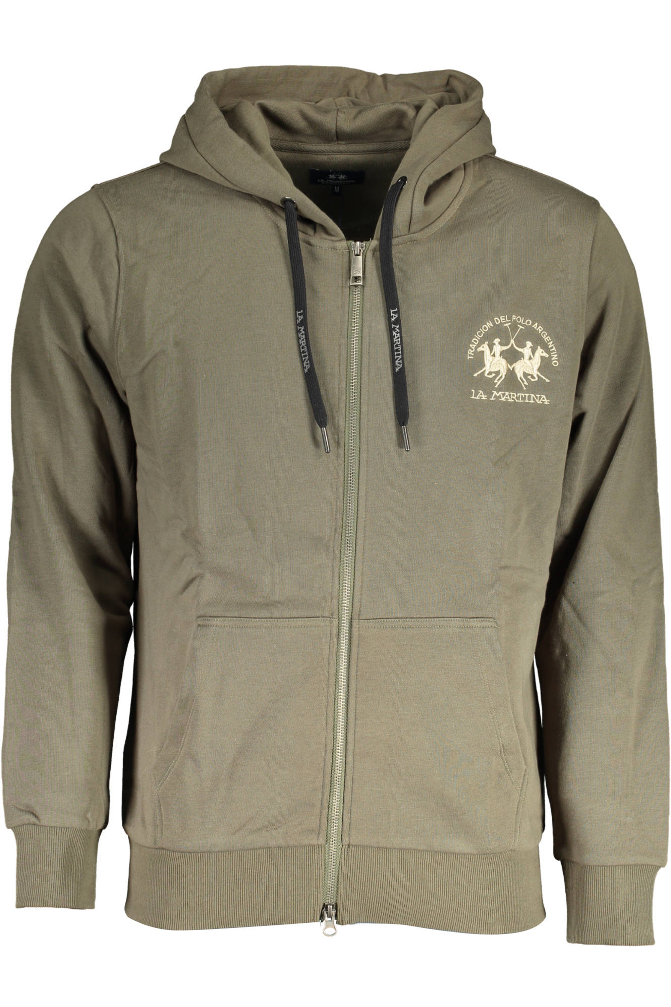 LA MARTINA MENS GREEN ZIPPED SWEATSHIRT