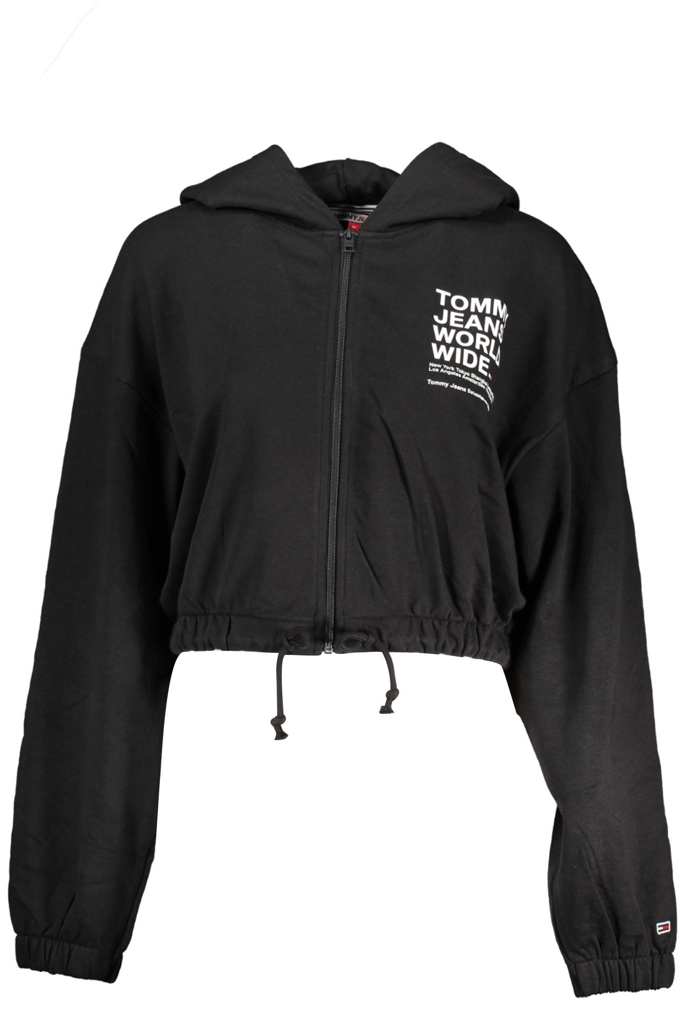 TOMMY HILFIGER WOMEN&#039;S BLACK ZIPPED SWEATSHIRT