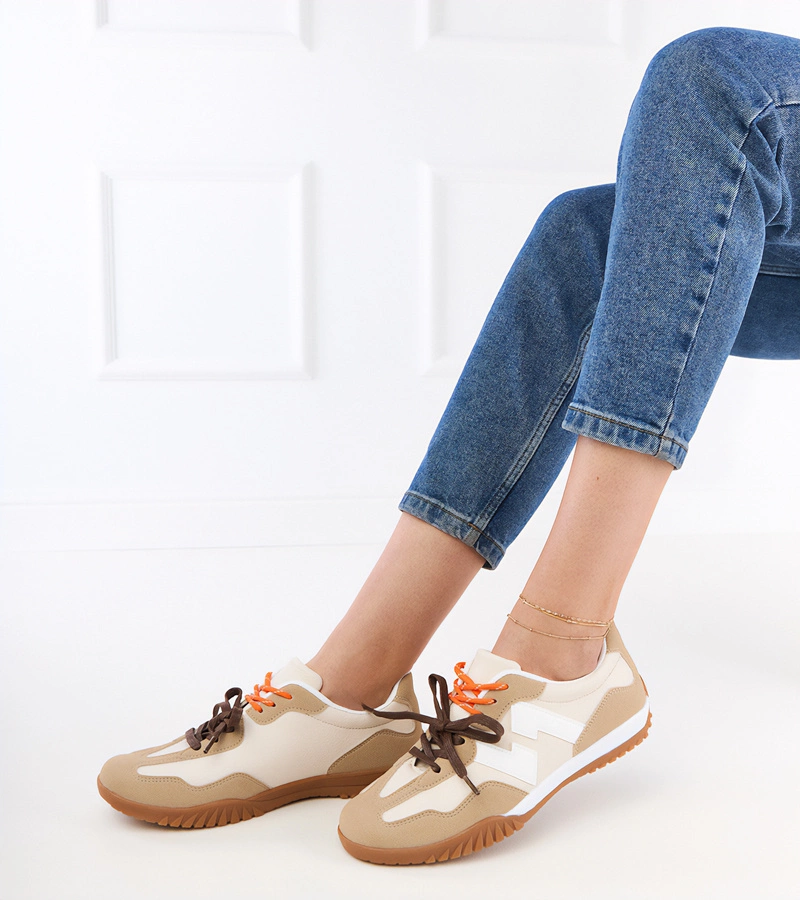 Gemre Adidași bej cu șireturi colorate Bekki