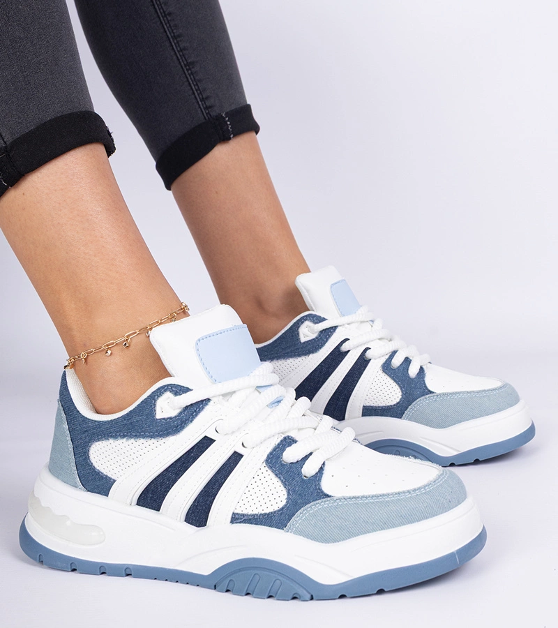 Gemre Sneakers pentru femei albastre cu șireturi masive Bartella