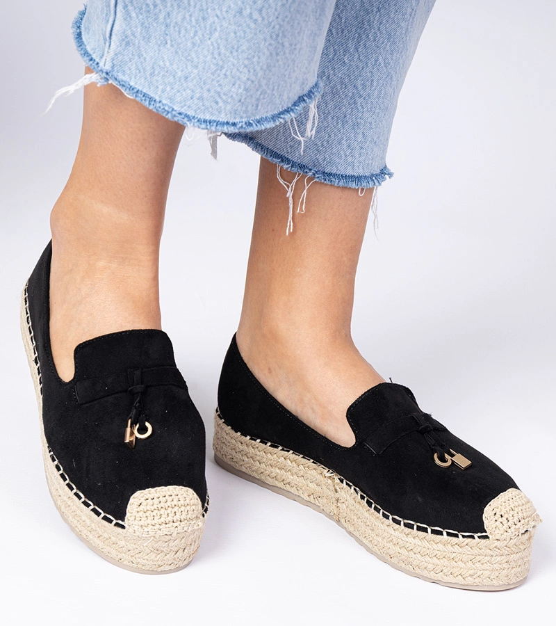 Gemre Espadrile negre cu talpă groasă Elviola