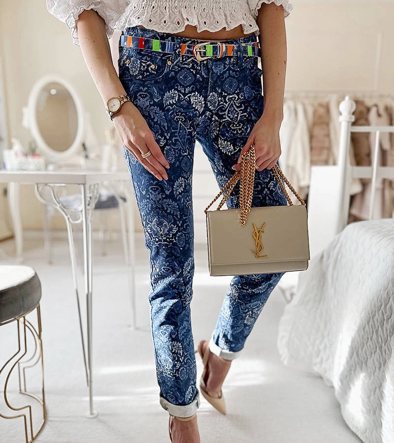 Gemre Pantaloni tubulari din denim pentru femei Galia