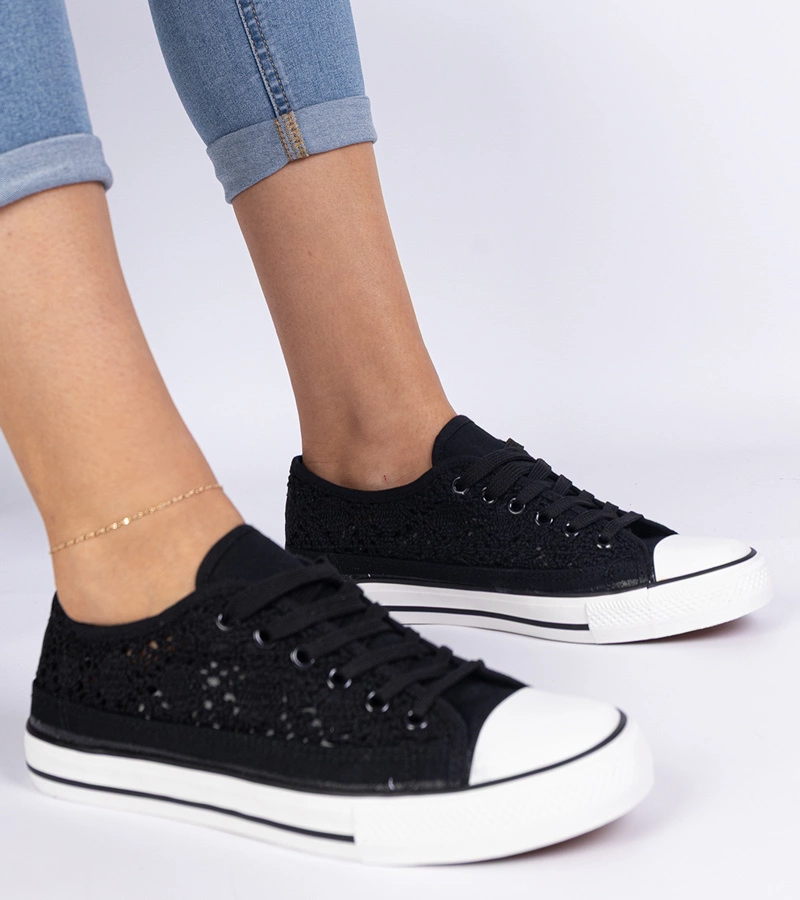 Gemre Pantofi sport negri de damă perforați Saha