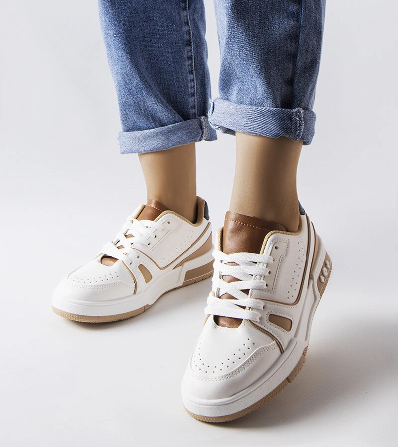 Gemre White sneakers with beige inserts Willson