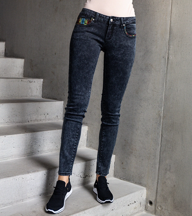 Gemre Pantaloni de grafit cu talie joasă Mirakola