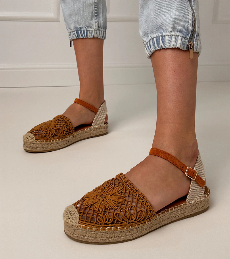 Gemre Sandale maro espadrile perforate Santos