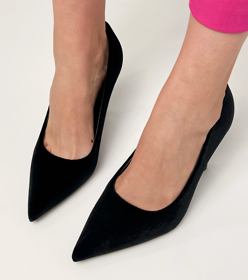 marka niezdefiniowana Pantofi stiletto negri din catifea Bales