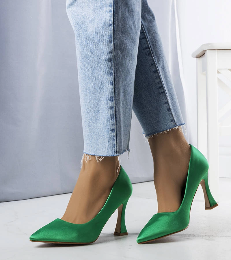 Gemre Stilettos Otto verzi cu toc clepsidră verde