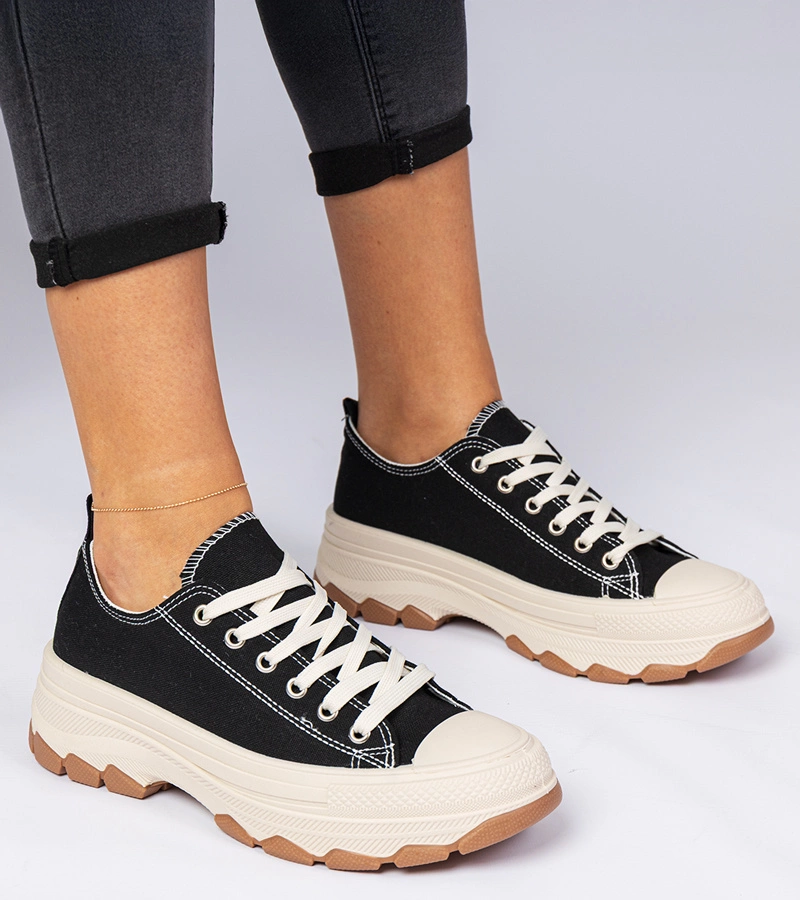 Gemre Adidași negri cu talpă groasă Salsana