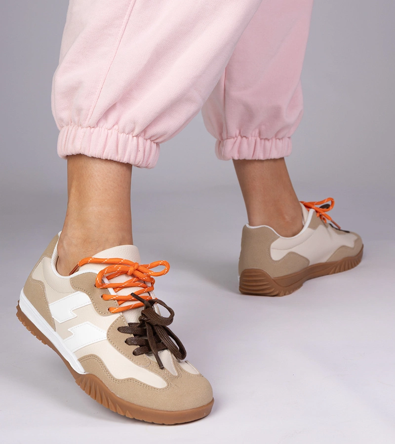 Gemre Adidași bej cu șireturi colorate Bekki