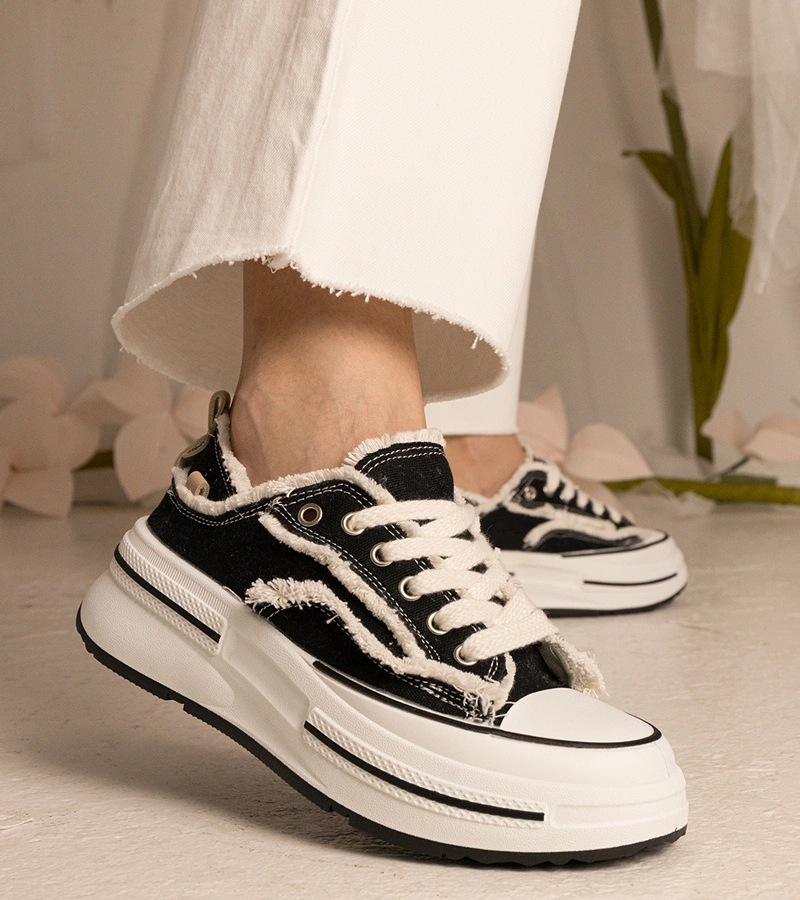 Gemre Adidași negri de damă cu talpă înaltă Kallara