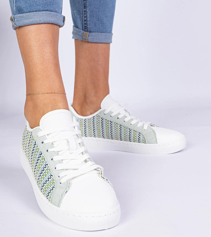 Gemre Adidași verzi de damă din material Bellisio