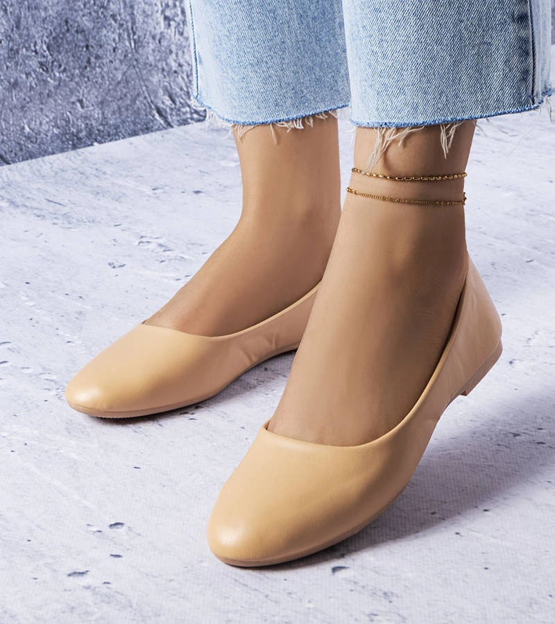 Gemre Beige ballet flats with leather insole Truchon