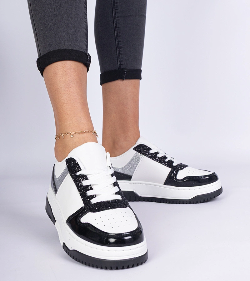 Gemre Adidași negri de damă cu talpă groasă Dolla