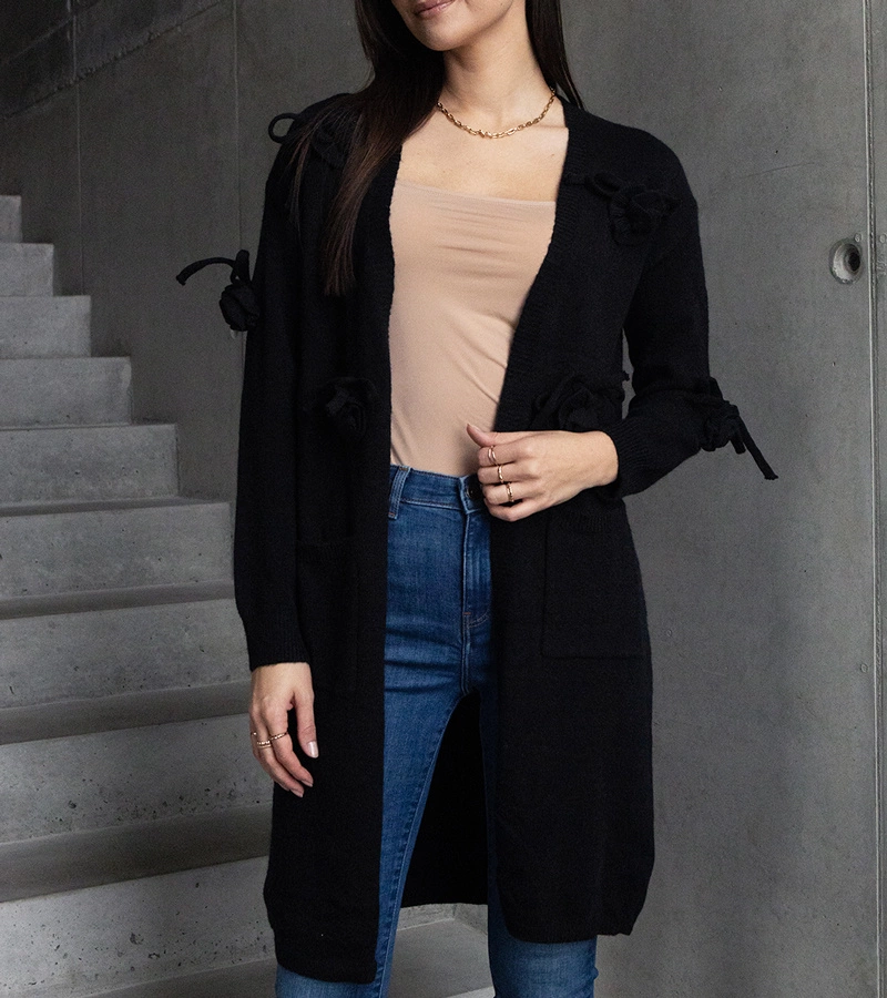 Gemre Cardigan lung negru Lira