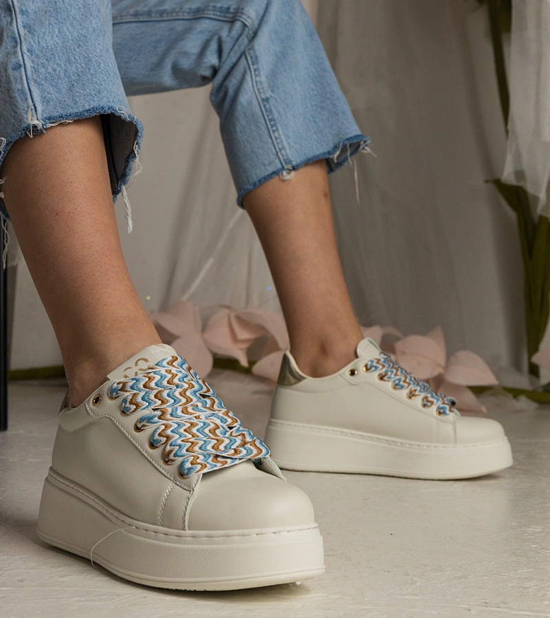 Gemre Adidași bej pentru femei cu șireturi masive Kessa