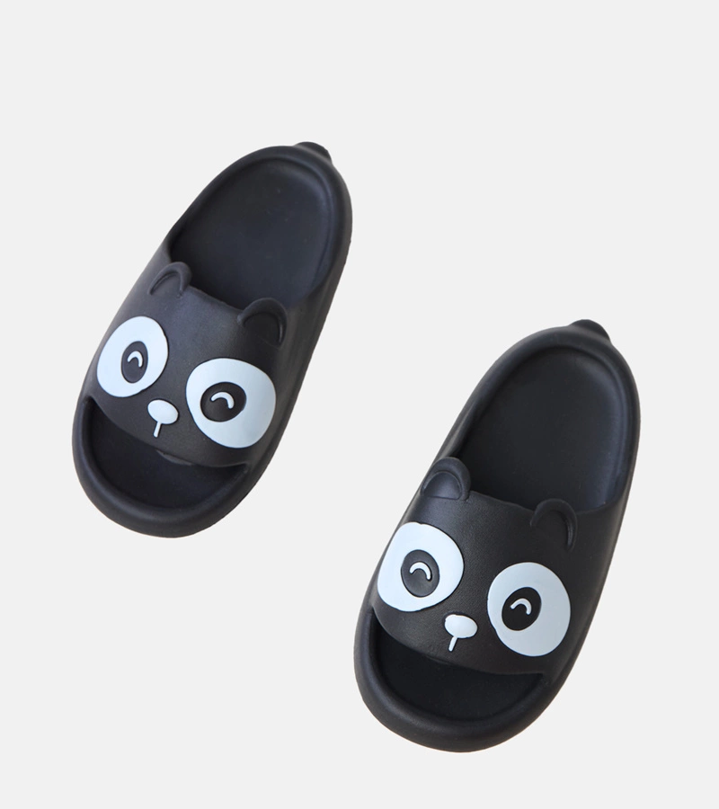 Gemre Papuci negri pentru copii cu motiv panda Ketti