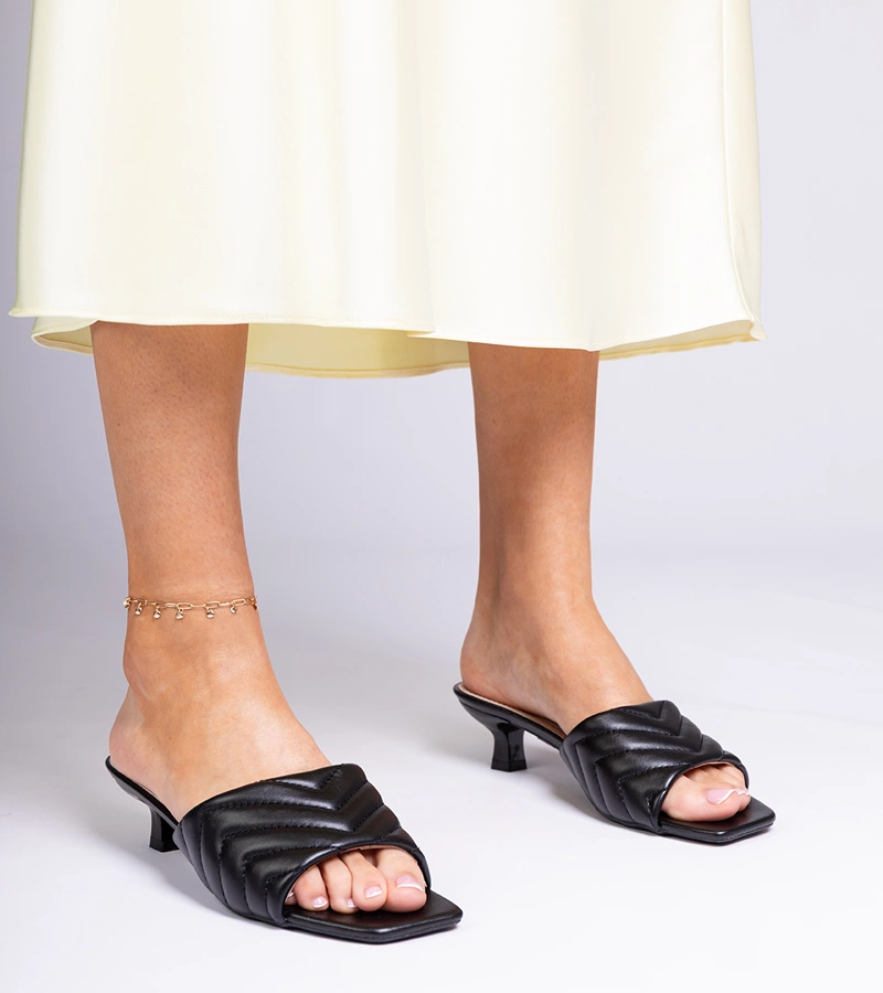 marka niezdefiniowana Flip-flops Launay negri cu tocuri joase