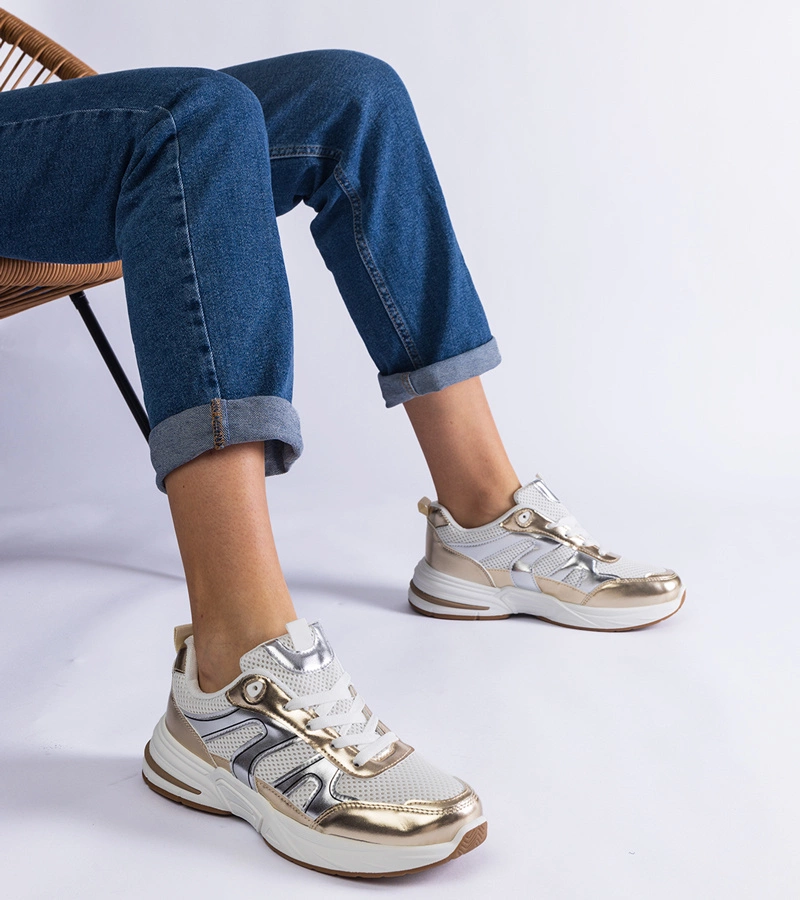 Gemre Adidași sport din material textil cu inserții aurii Elayne