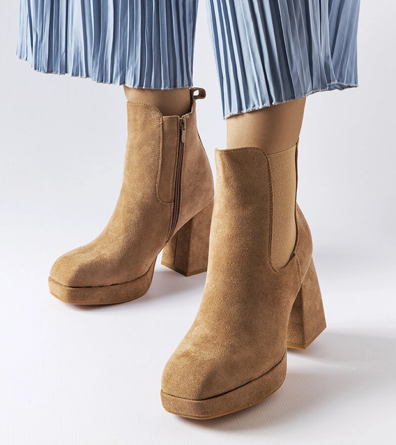 Gemre Cizme de provincie din piele ecologică bej