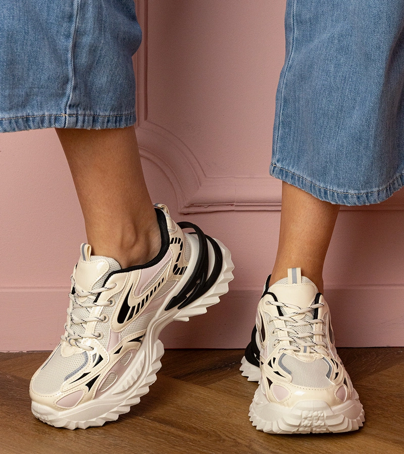 Gemre Beige Carina sporty sneakers on a stylish sole