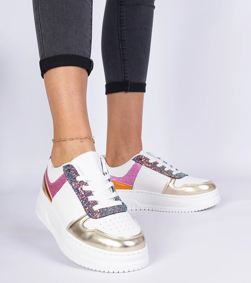 Gemre Adidași multicolori de damă cu talpă groasă Dolla