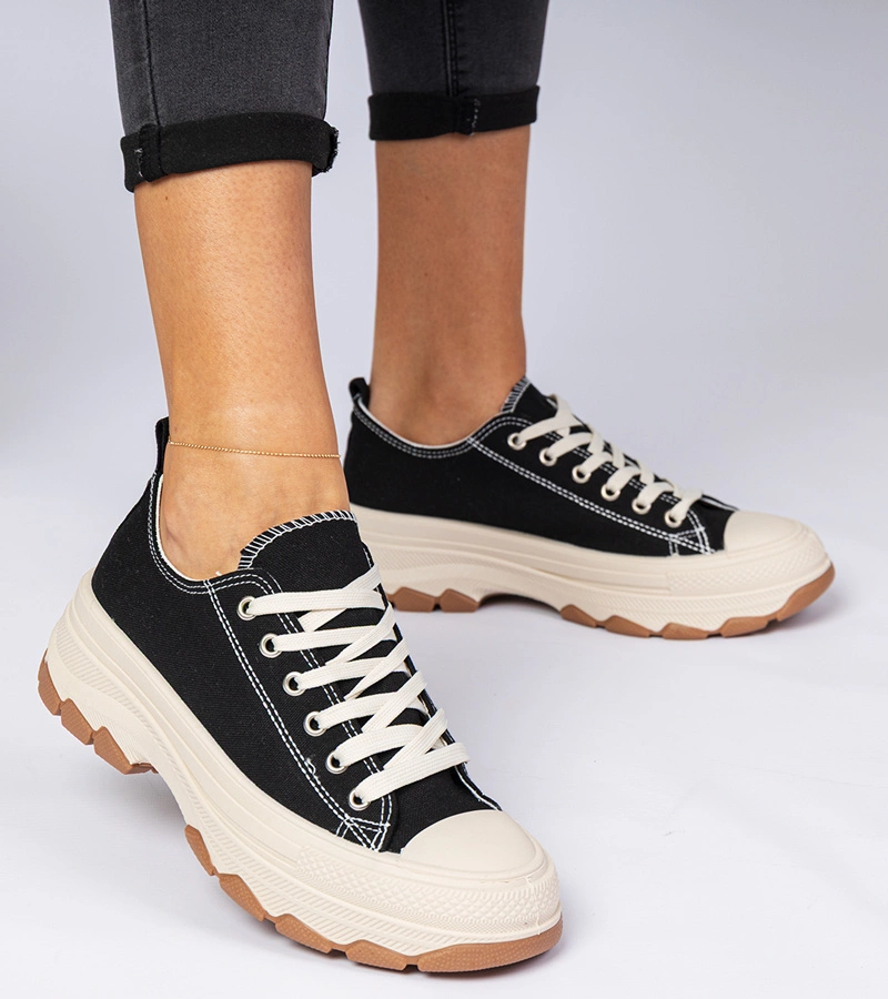 Gemre Adidași negri cu talpă groasă Salsana