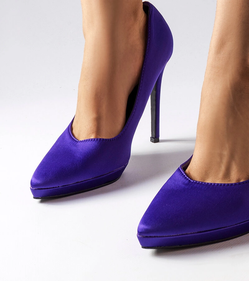 Gemre Pantofi stiletto Silje din satin violet