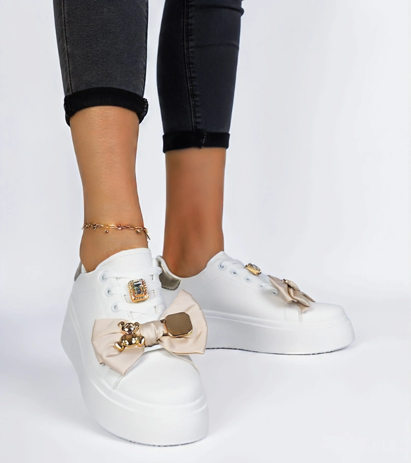 Gemre Adidași damă alb-aurii Milonel