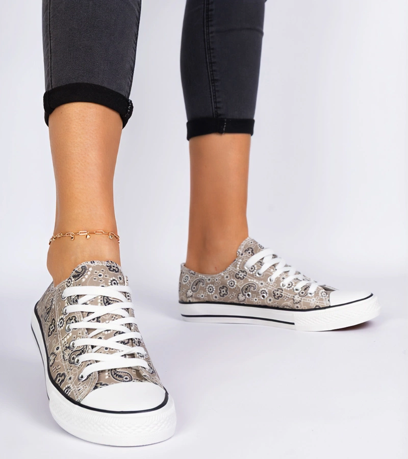 Gemre Pantofi sport casual maro din material pentru femei în stil aztec Kalusa