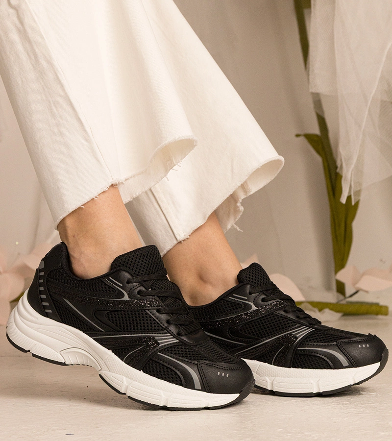 Gemre Adidași sport negri de damă cu sclipici Bakari