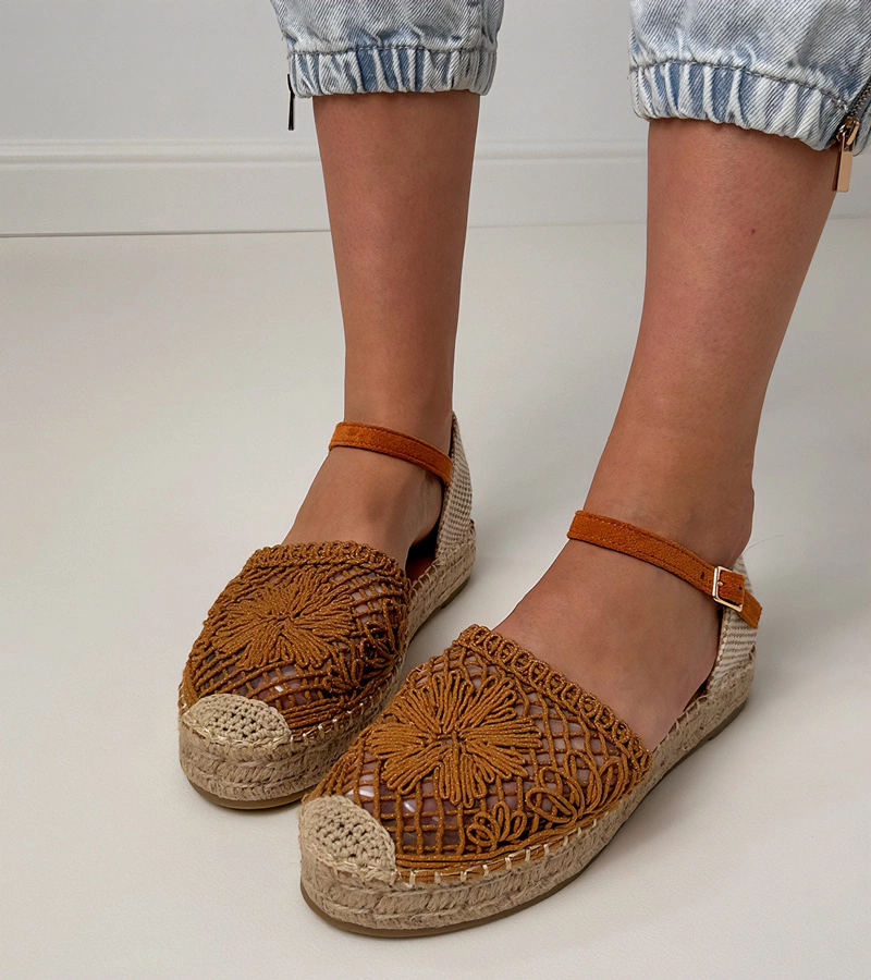 Gemre Sandale maro espadrile perforate Santos