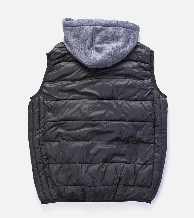 Gemre Black men's vest with a tracksuit hood Avar